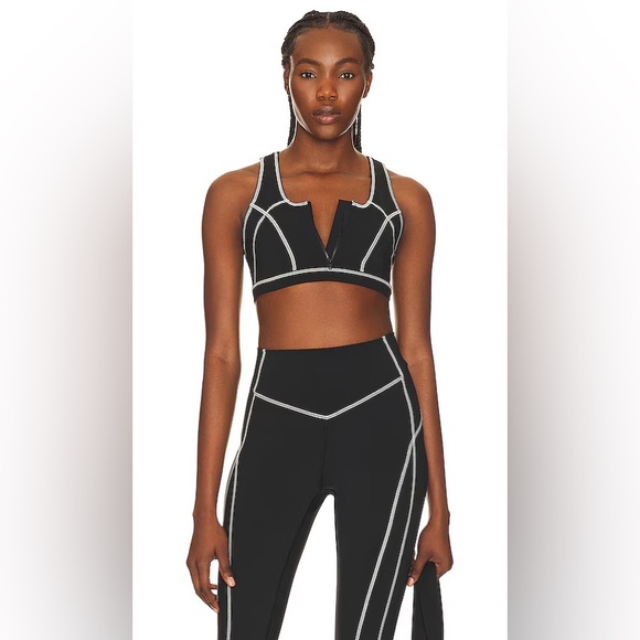 NWT Black and White Vera Zip Front Bra - Picture 3 of 8